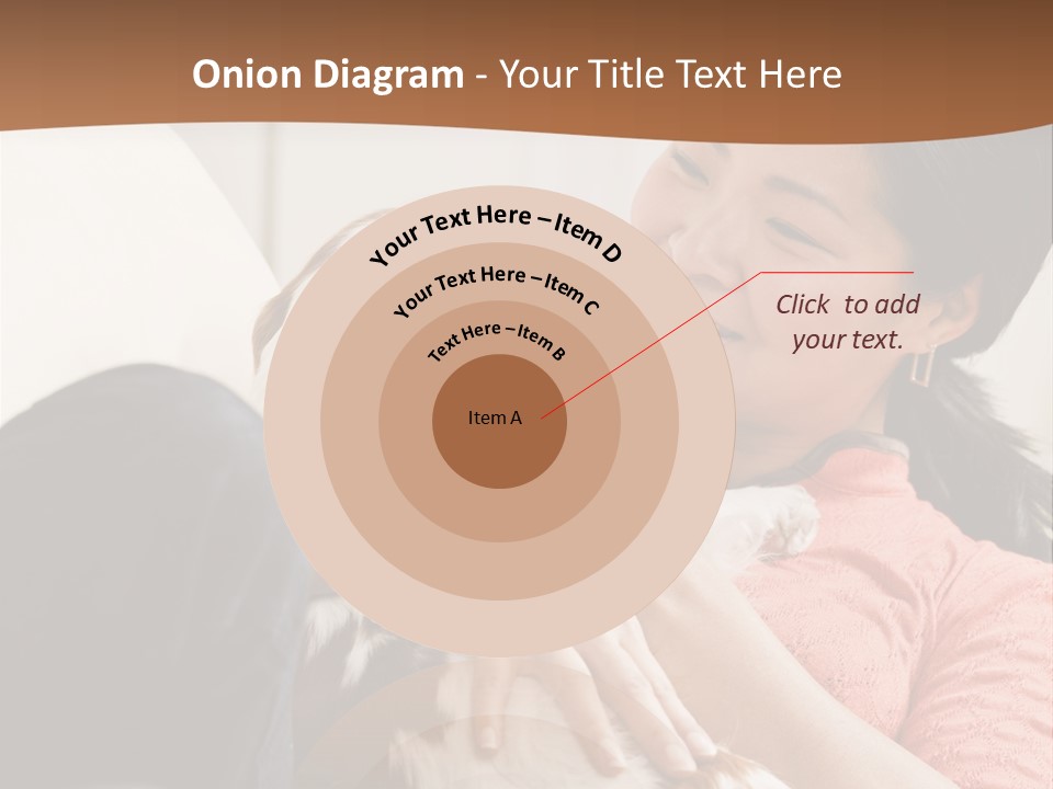 Smiling Asian Woman With Puppy On Her Lap. Square. PowerPoint Template