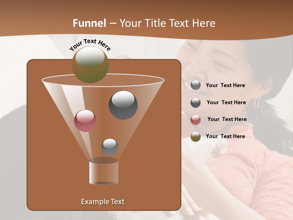 Smiling Asian Woman With Puppy On Her Lap. Square. PowerPoint Template