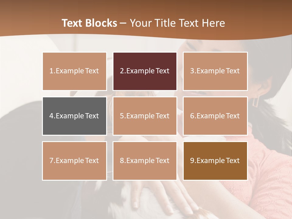 Smiling Asian Woman With Puppy On Her Lap. Square. PowerPoint Template