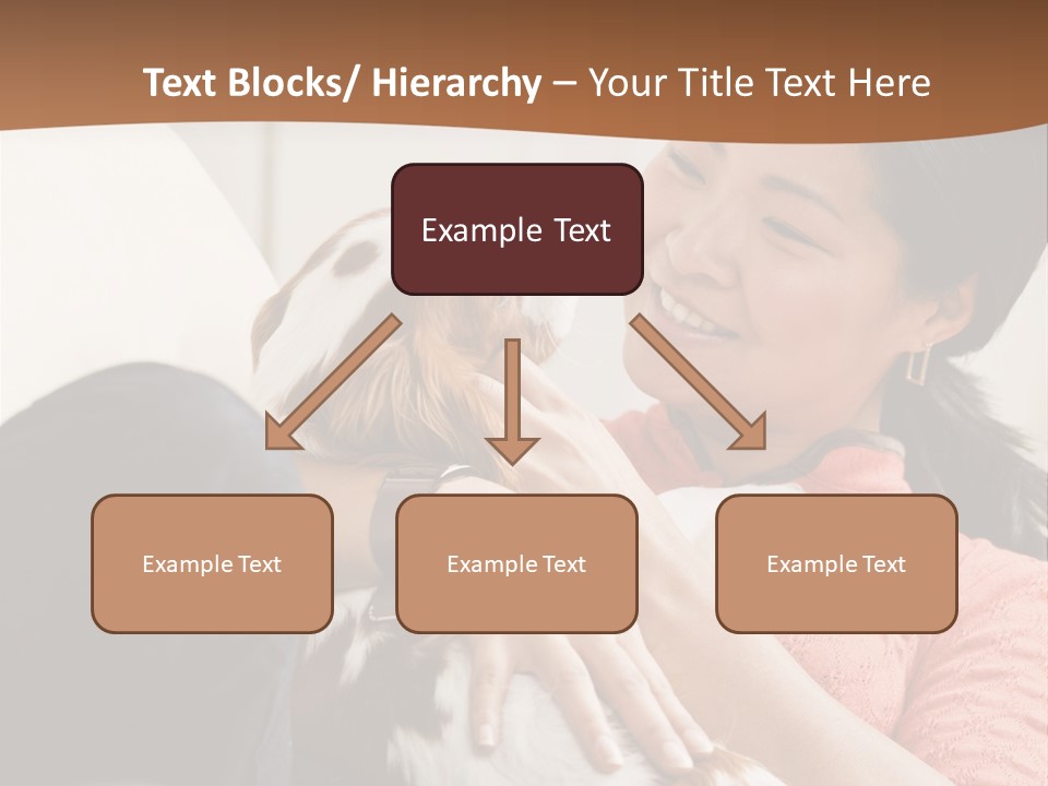 Smiling Asian Woman With Puppy On Her Lap. Square. PowerPoint Template