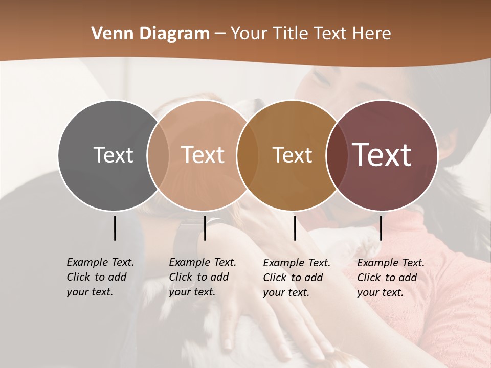 Smiling Asian Woman With Puppy On Her Lap. Square. PowerPoint Template