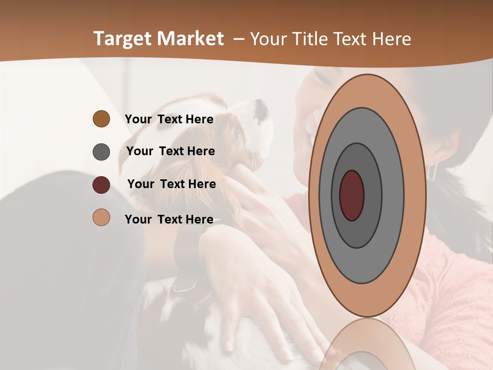 Smiling Asian Woman With Puppy On Her Lap. Square. PowerPoint Template