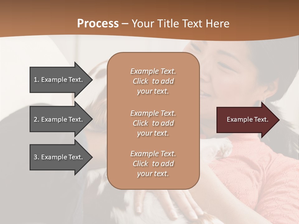 Smiling Asian Woman With Puppy On Her Lap. Square. PowerPoint Template
