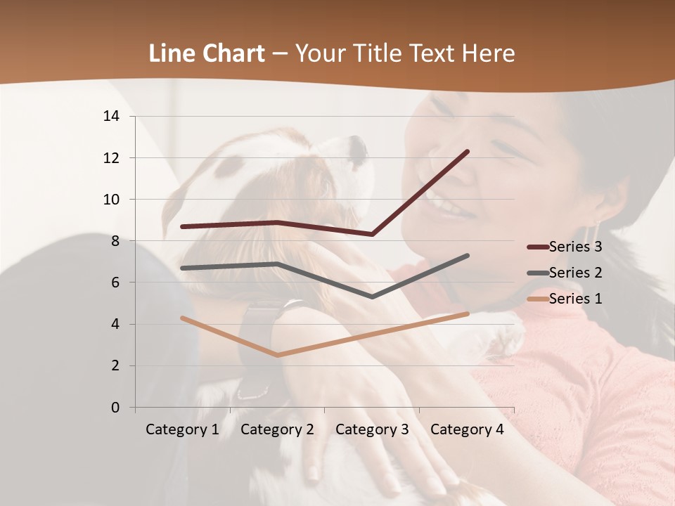 Smiling Asian Woman With Puppy On Her Lap. Square. PowerPoint Template