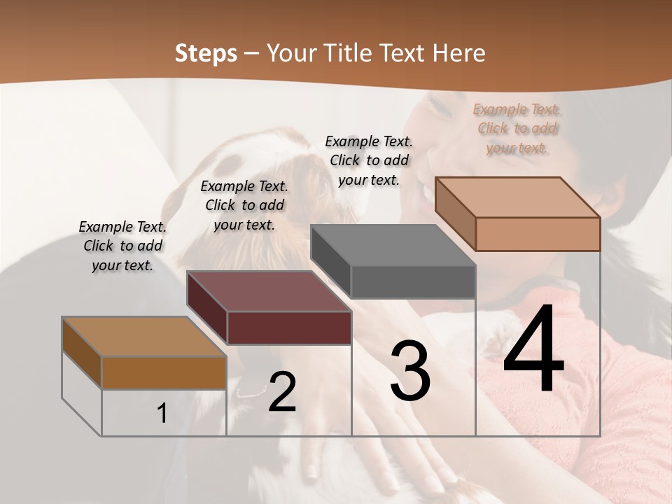 Smiling Asian Woman With Puppy On Her Lap. Square. PowerPoint Template