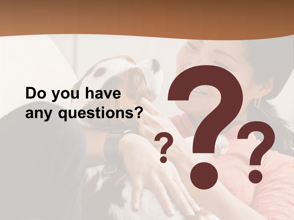 Smiling Asian Woman With Puppy On Her Lap. Square. PowerPoint Template