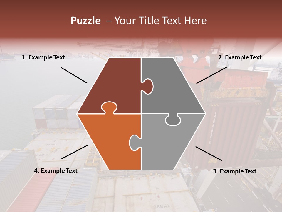 Crane Lowering Container To Stack Of Containers PowerPoint Template