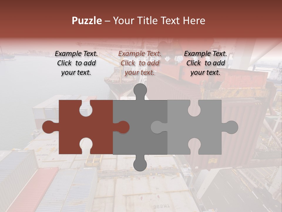 Crane Lowering Container To Stack Of Containers PowerPoint Template