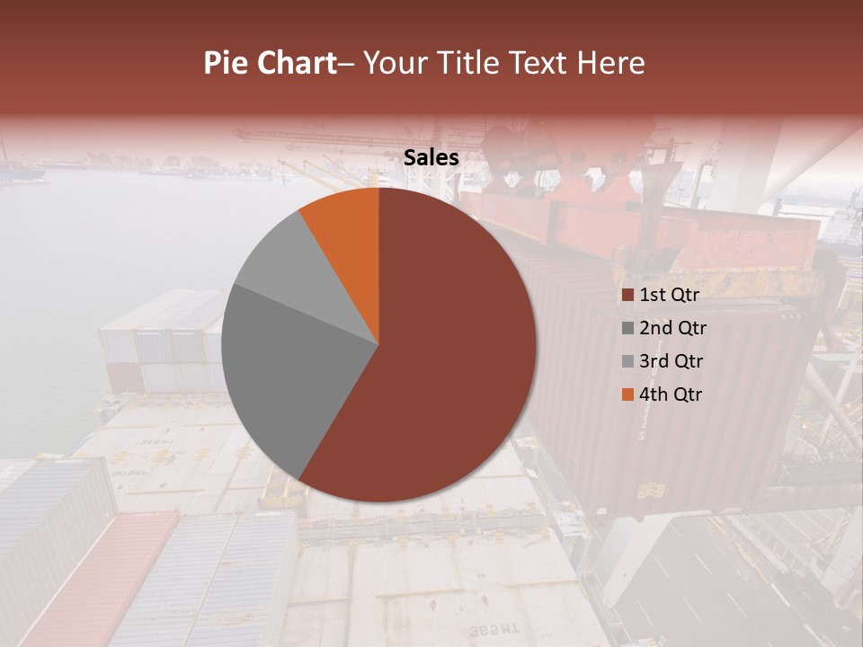 Crane Lowering Container To Stack Of Containers PowerPoint Template
