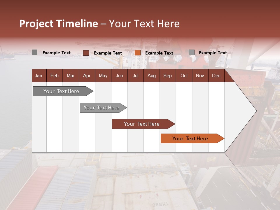 Crane Lowering Container To Stack Of Containers PowerPoint Template