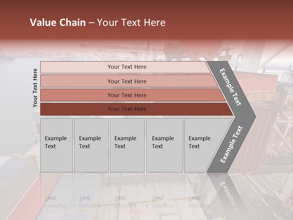 Crane Lowering Container To Stack Of Containers PowerPoint Template