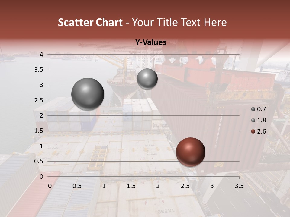 Crane Lowering Container To Stack Of Containers PowerPoint Template
