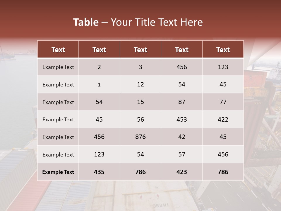Crane Lowering Container To Stack Of Containers PowerPoint Template