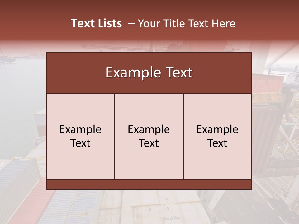 Crane Lowering Container To Stack Of Containers PowerPoint Template