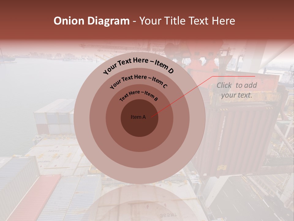 Crane Lowering Container To Stack Of Containers PowerPoint Template