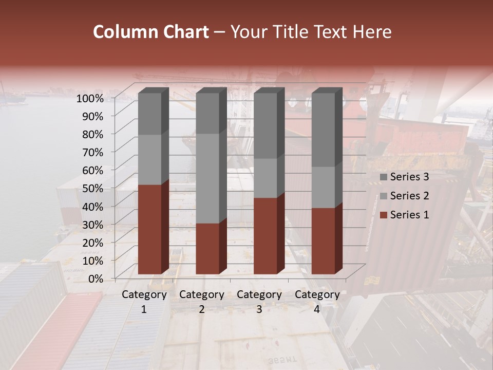 Crane Lowering Container To Stack Of Containers PowerPoint Template
