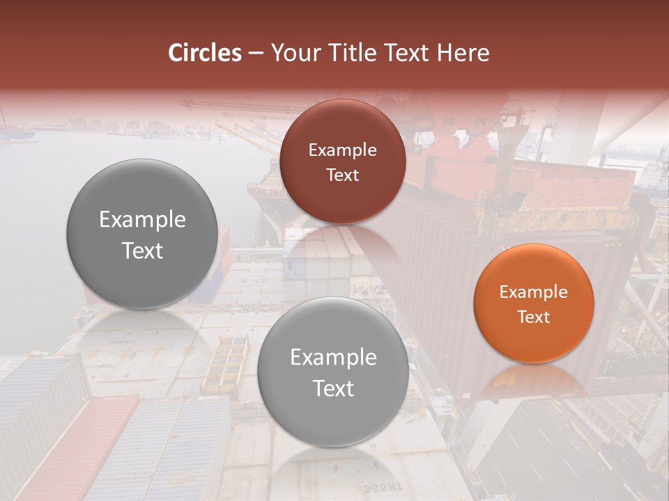 Crane Lowering Container To Stack Of Containers PowerPoint Template