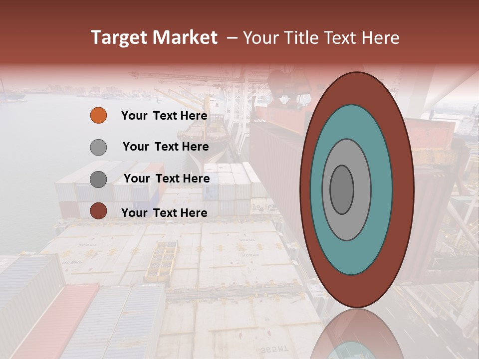 Crane Lowering Container To Stack Of Containers PowerPoint Template