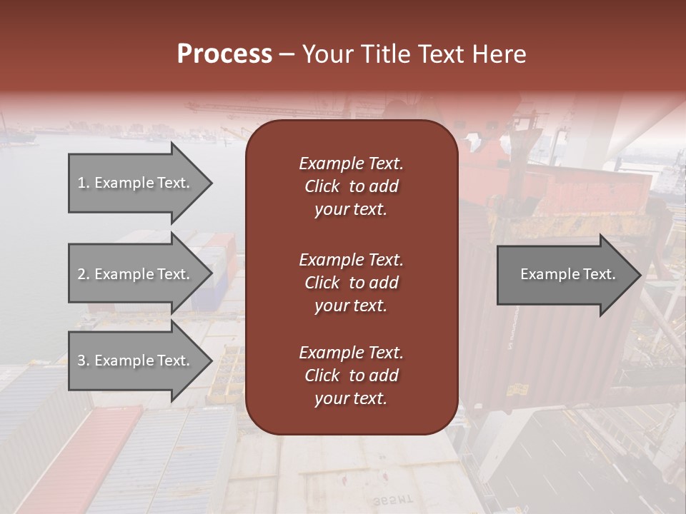 Crane Lowering Container To Stack Of Containers PowerPoint Template
