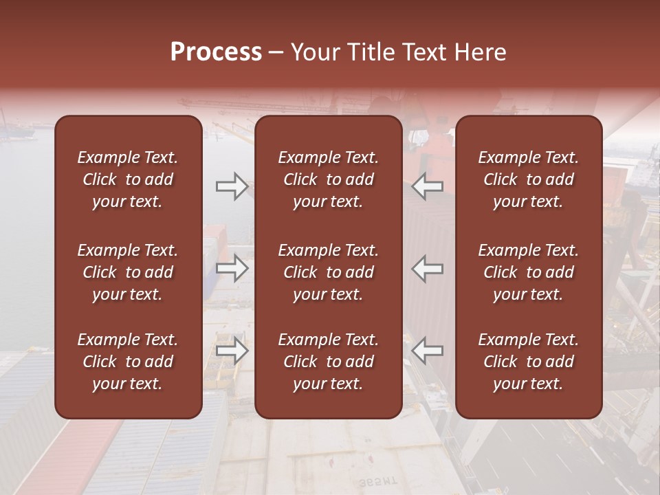 Crane Lowering Container To Stack Of Containers PowerPoint Template