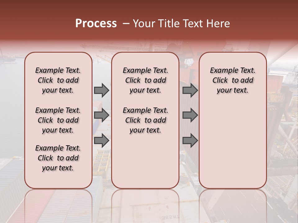 Crane Lowering Container To Stack Of Containers PowerPoint Template