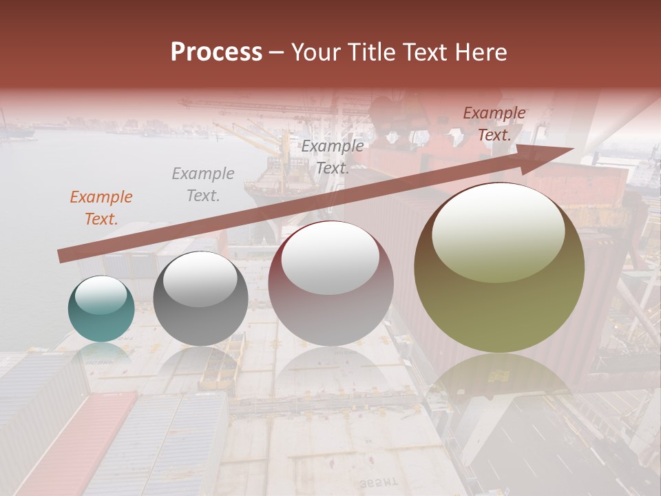 Crane Lowering Container To Stack Of Containers PowerPoint Template