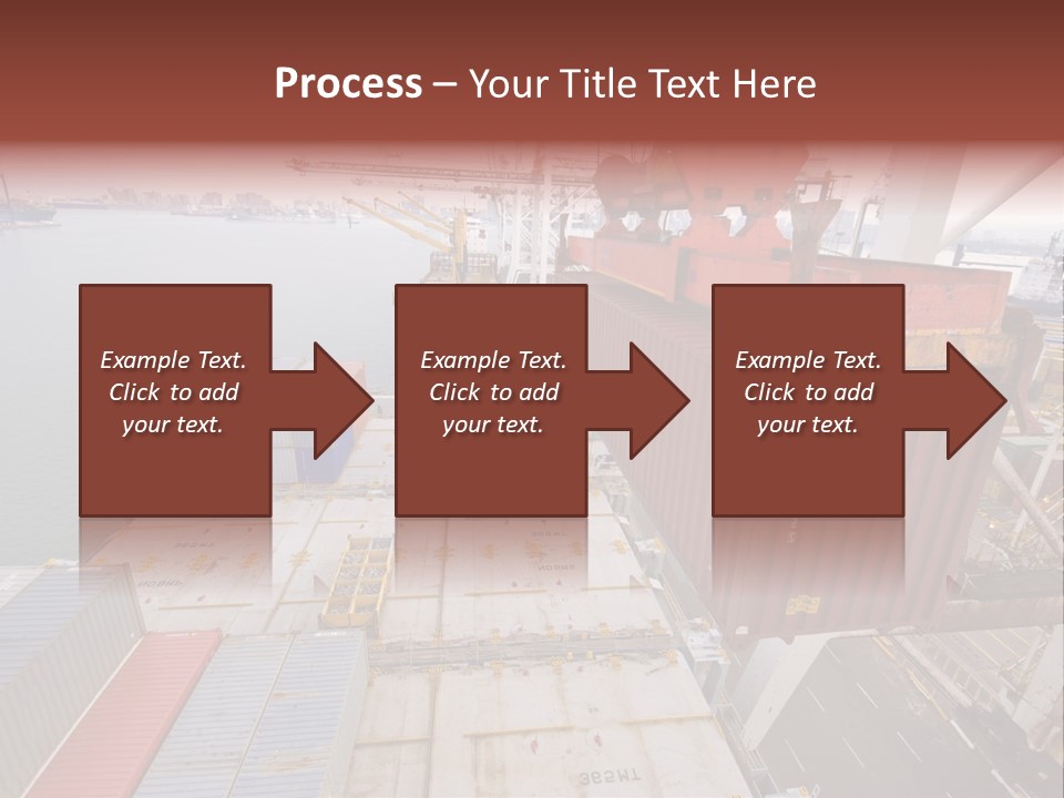 Crane Lowering Container To Stack Of Containers PowerPoint Template