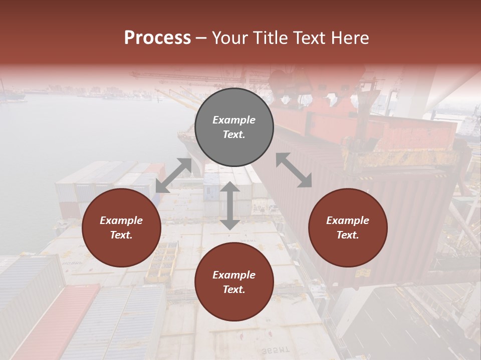 Crane Lowering Container To Stack Of Containers PowerPoint Template