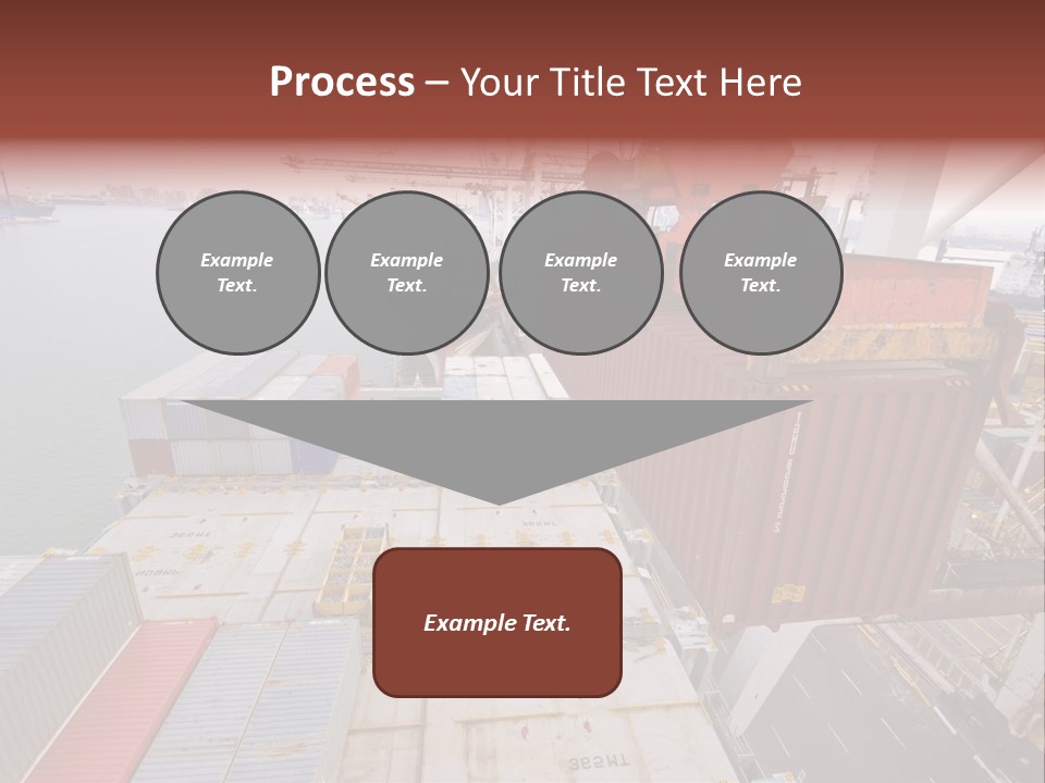 Crane Lowering Container To Stack Of Containers PowerPoint Template