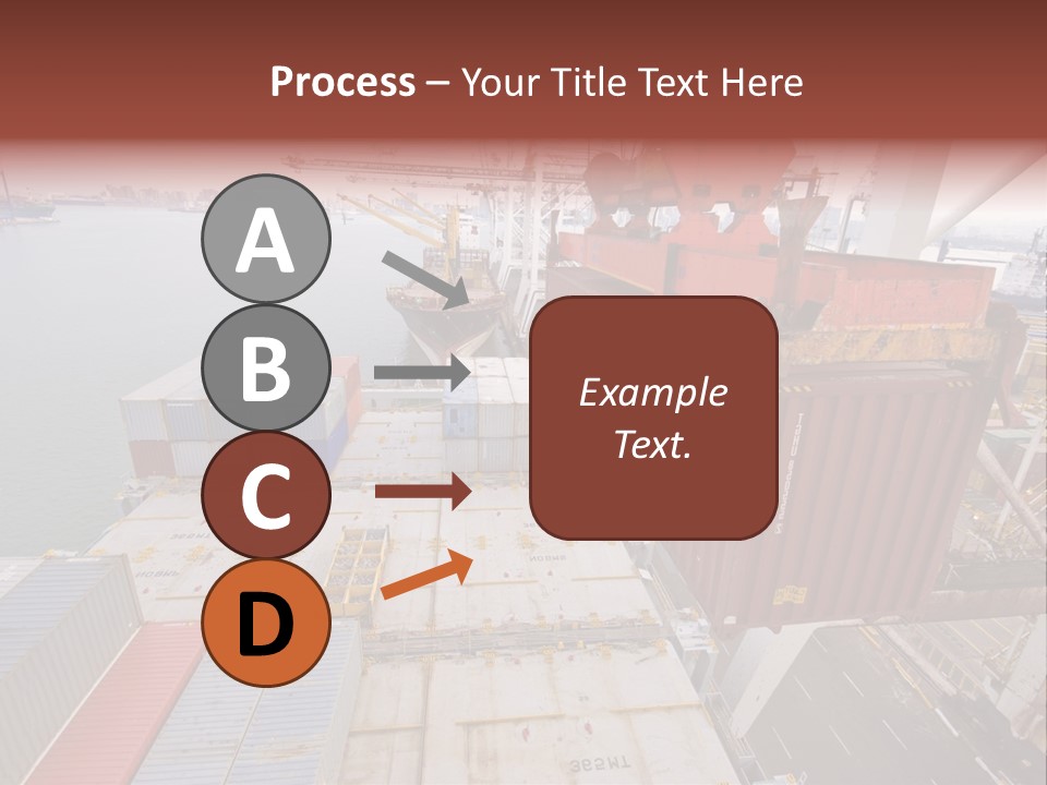Crane Lowering Container To Stack Of Containers PowerPoint Template