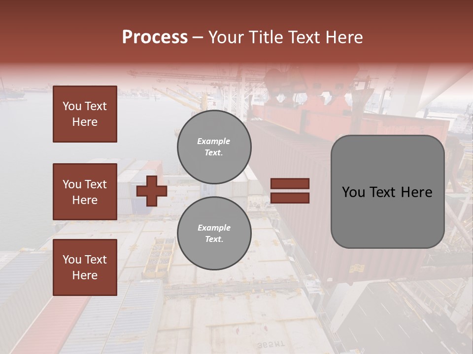 Crane Lowering Container To Stack Of Containers PowerPoint Template
