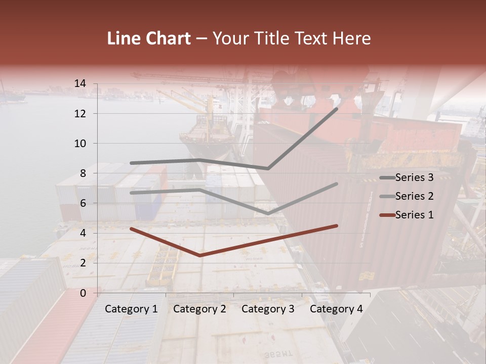 Crane Lowering Container To Stack Of Containers PowerPoint Template