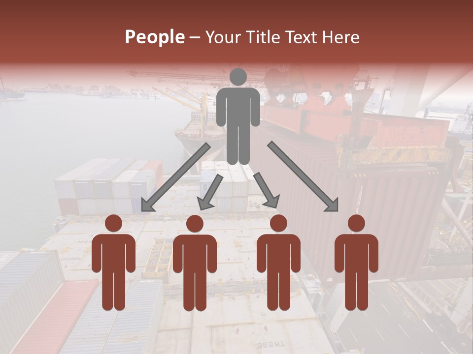 Crane Lowering Container To Stack Of Containers PowerPoint Template