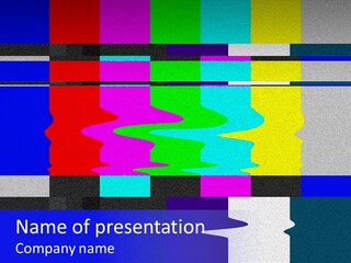 Distorted Television Bars Signal. Error On The Test Signal. PowerPoint Template