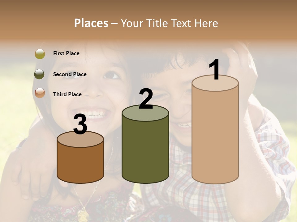 Brother And Sister Playing Outside PowerPoint Template