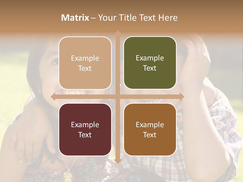 Brother And Sister Playing Outside PowerPoint Template