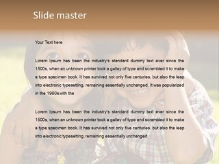 Brother And Sister Playing Outside PowerPoint Template