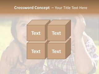 Brother And Sister Playing Outside PowerPoint Template