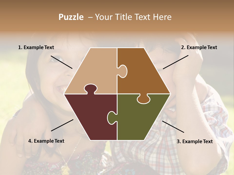 Brother And Sister Playing Outside PowerPoint Template