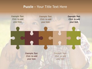 Brother And Sister Playing Outside PowerPoint Template