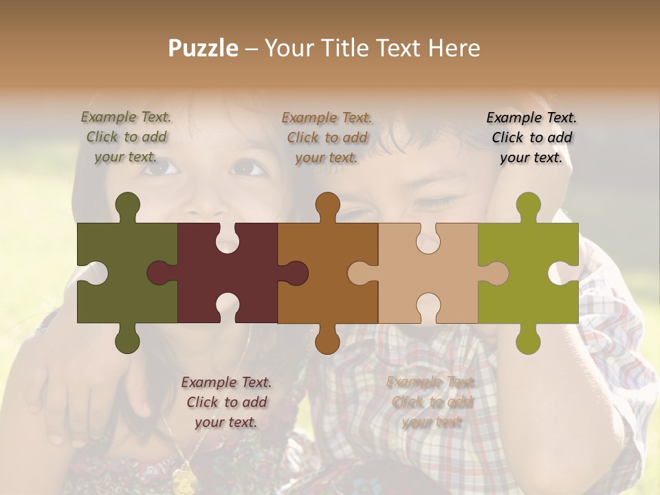 Brother And Sister Playing Outside PowerPoint Template