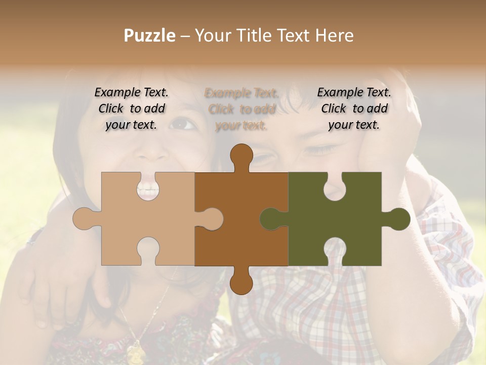 Brother And Sister Playing Outside PowerPoint Template