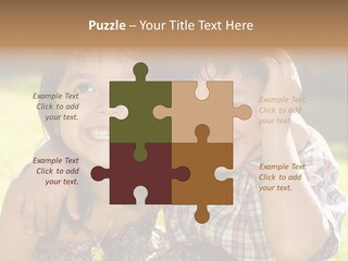 Brother And Sister Playing Outside PowerPoint Template