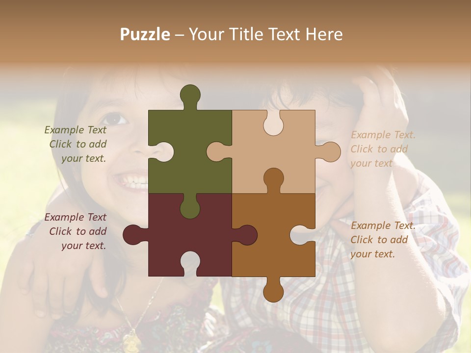 Brother And Sister Playing Outside PowerPoint Template