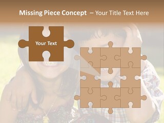 Brother And Sister Playing Outside PowerPoint Template