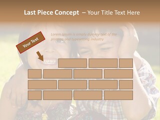 Brother And Sister Playing Outside PowerPoint Template