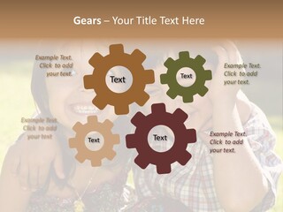 Brother And Sister Playing Outside PowerPoint Template