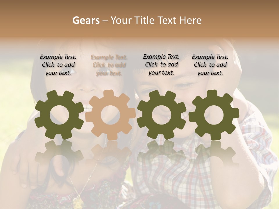 Brother And Sister Playing Outside PowerPoint Template