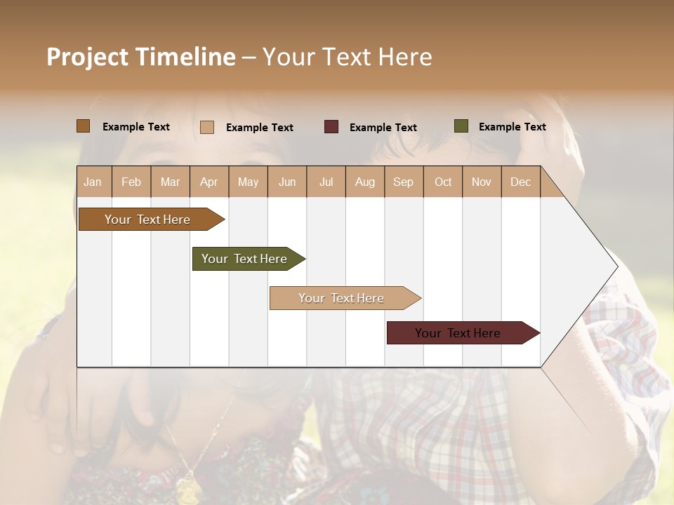 Brother And Sister Playing Outside PowerPoint Template