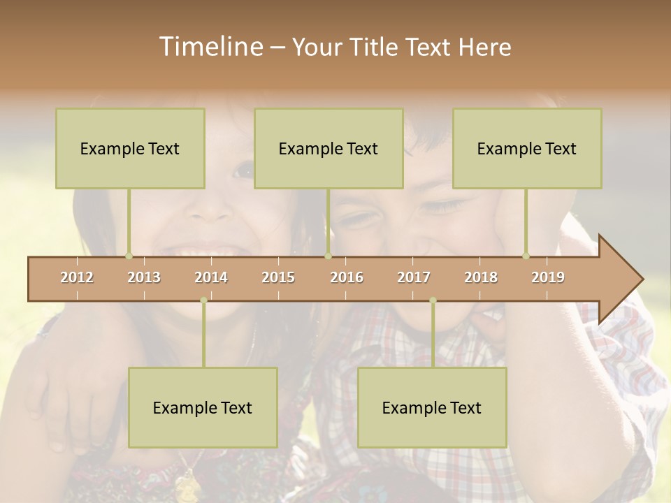 Brother And Sister Playing Outside PowerPoint Template
